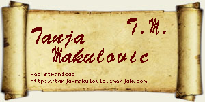 Tanja Makulović vizit kartica